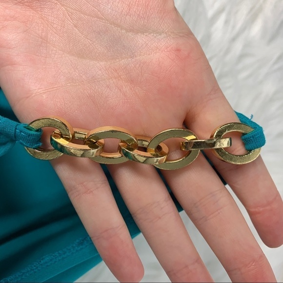 Michael Kors Teal Cold Shoulder Top - Picture 6 of 7